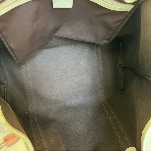 GUCCI “Joy” GG Monogram Tote With White Leather Trim - Picture 12 of 17
